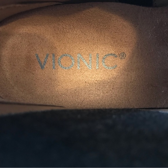 Vionic Joslyn Ankle Boot 5 Suede Leather Side Zip Short Stacked Low Heel Black - Picture 5 of 12